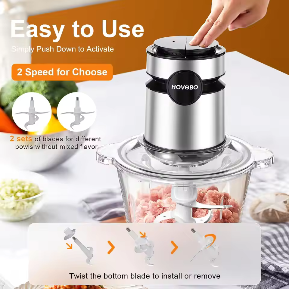 Electric Glass Bowl Food Processor